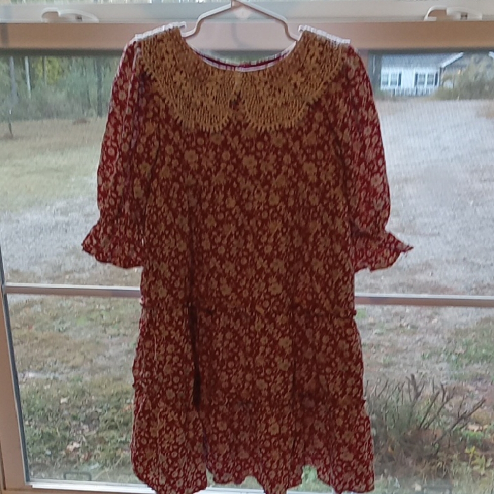 Pippa & Julie Red and Cream Lace Dress